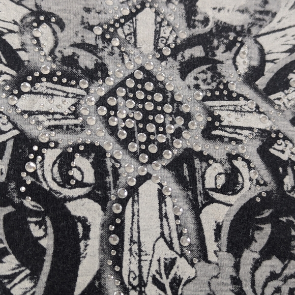 Angel Wings on Front and Back - Dramatic Sexy!  Grey with Bling on Front Large - Picture 4 of 9